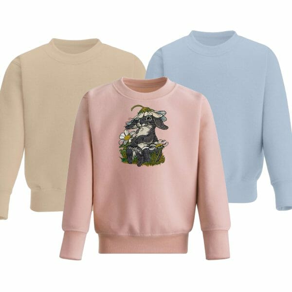 Bunny Bonnet Children’s Embroidered Sweatshirt