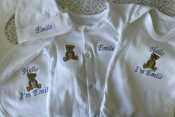 Embroidered Teddy Bear New Baby Bundle