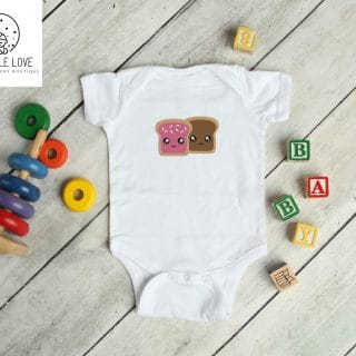 Valentines Baby Vest – Embroidered Peanut Butter & Jelly
